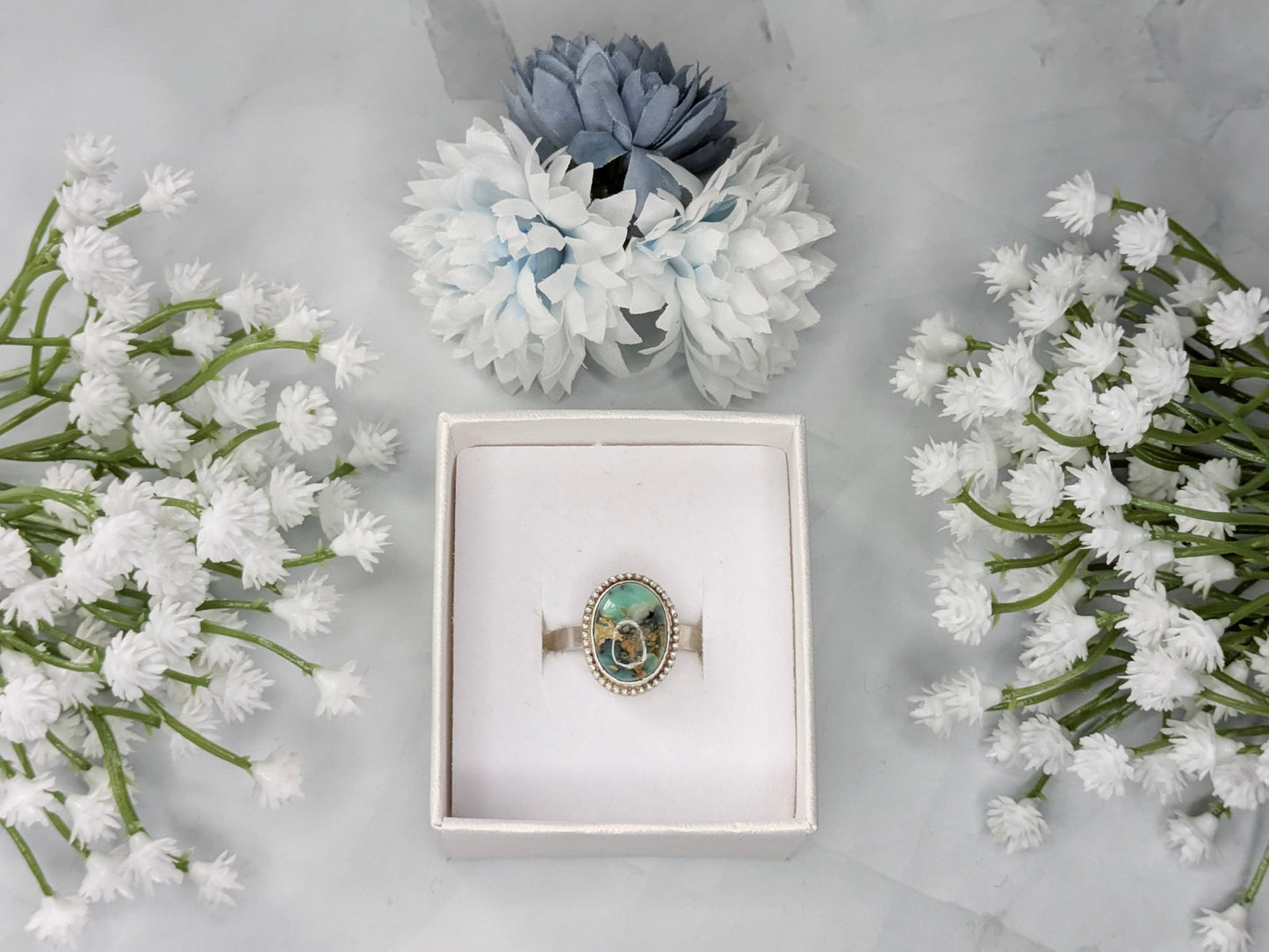 Seven Dwarfs Turquoise Ring Size 6 1/2