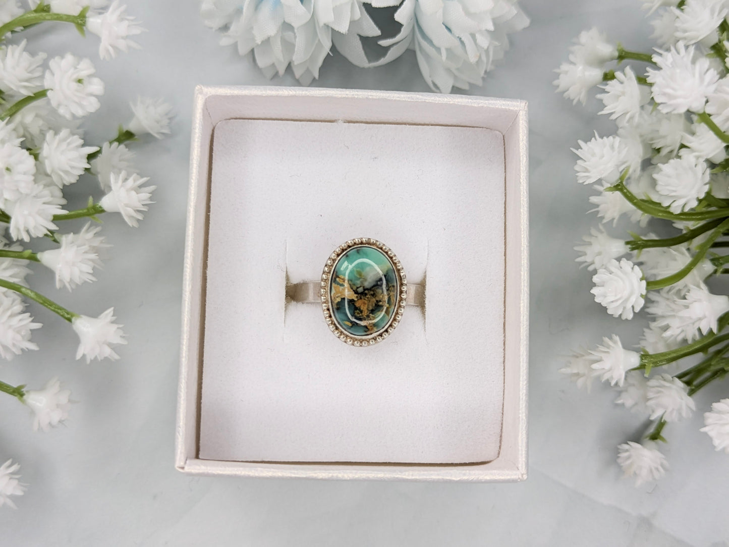 Seven Dwarfs Turquoise Ring Size 6 1/2