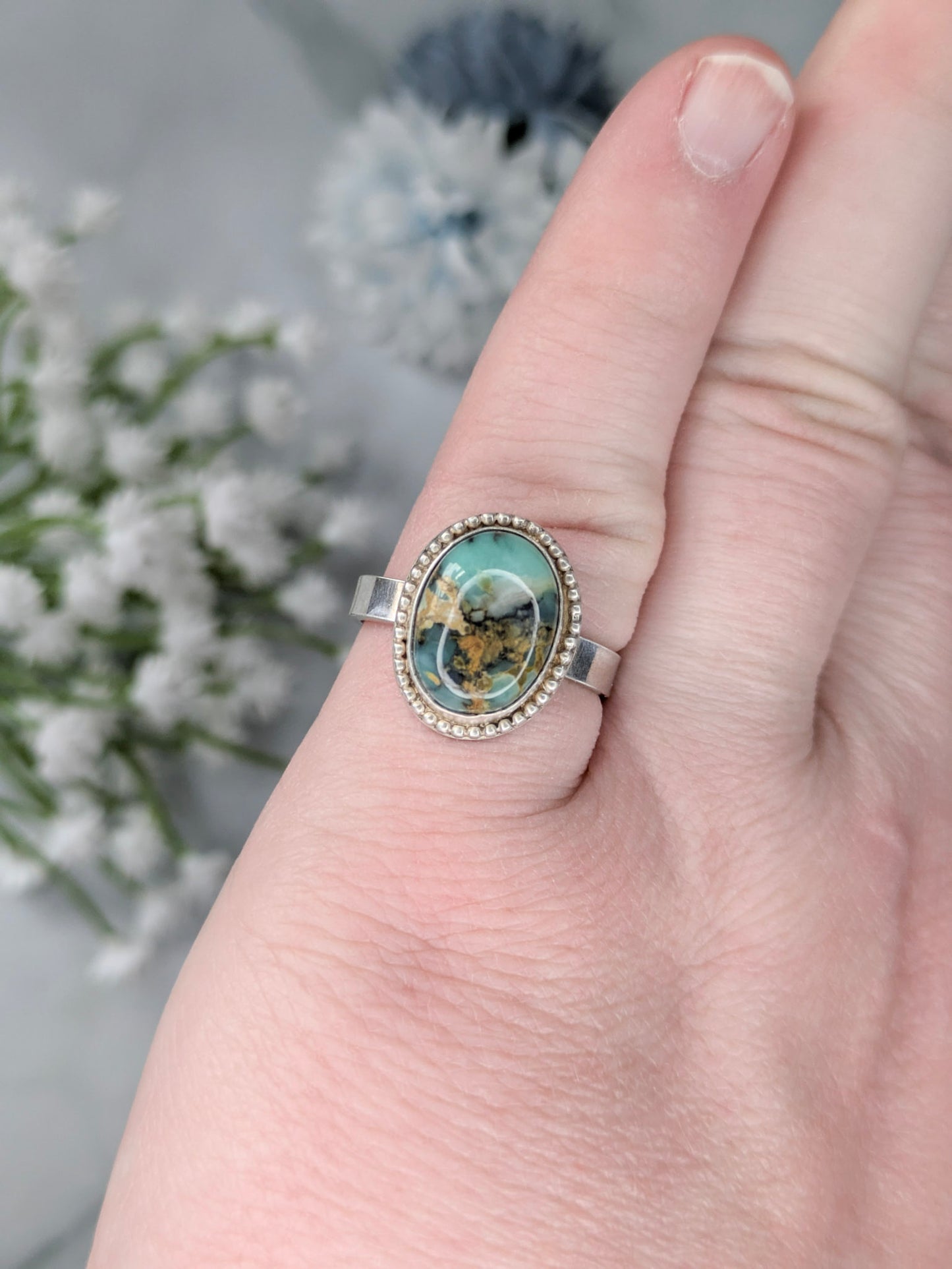 Seven Dwarfs Turquoise Ring Size 6 1/2