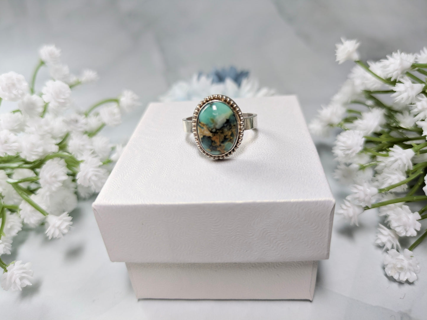 Seven Dwarfs Turquoise Ring Size 6 1/2