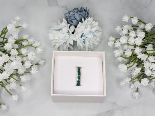 Green Malachite Inlay Ring - Made to Order