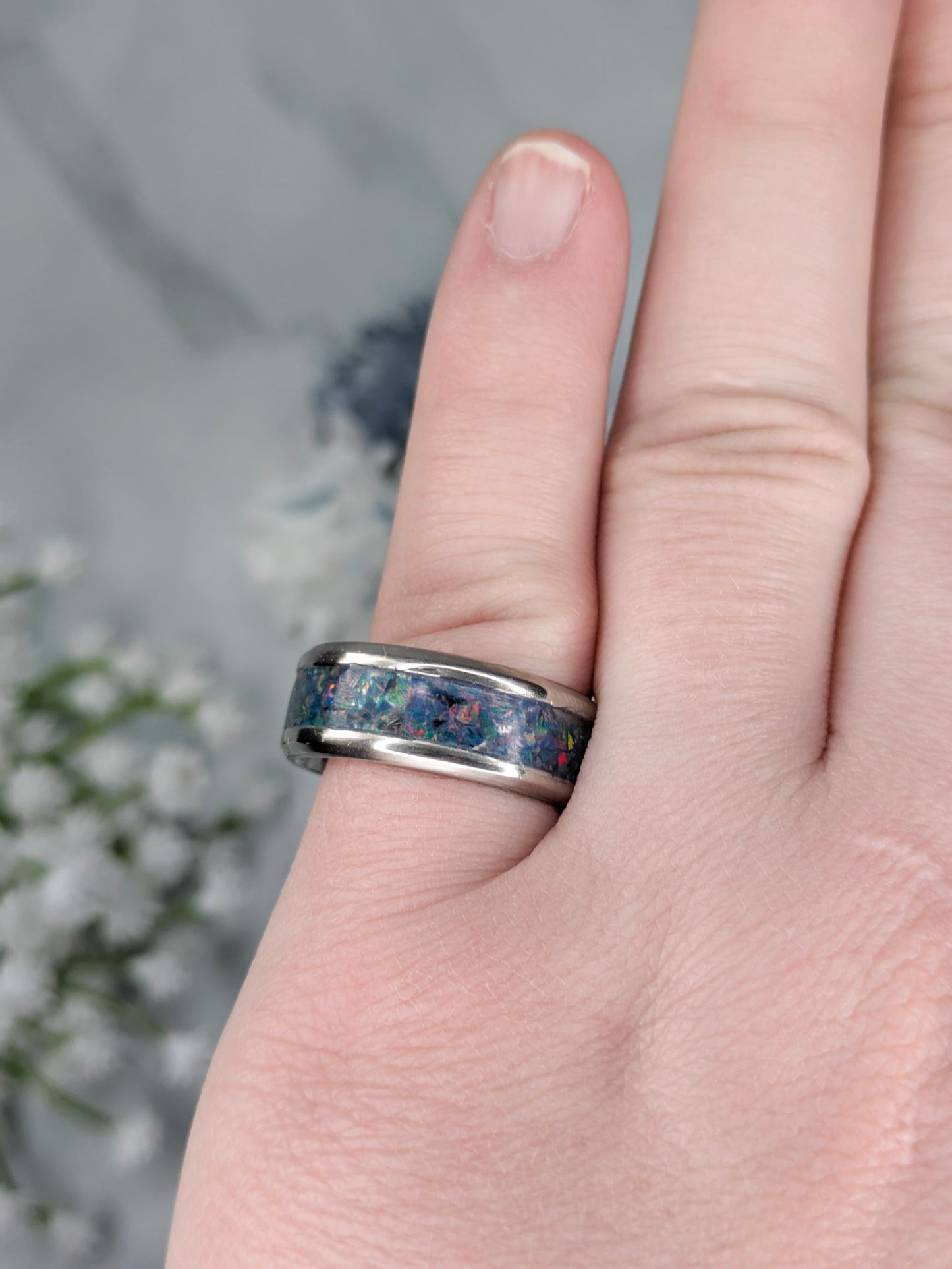 Galaxy Opal Inlay Ring - Made to Order