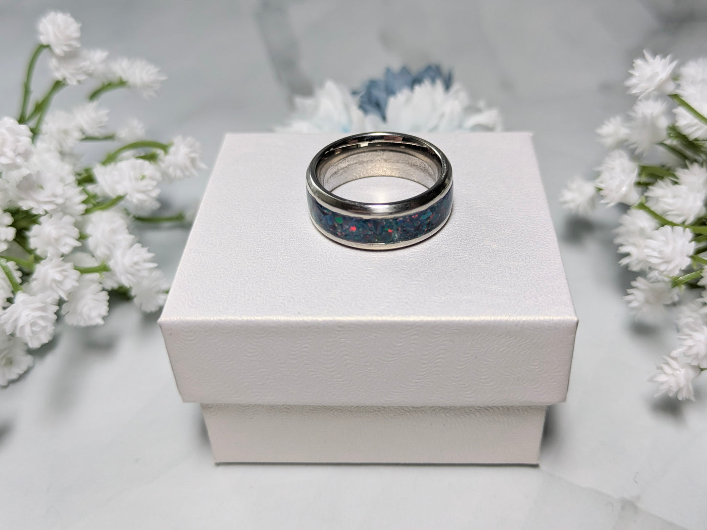 Galaxy Opal Inlay Ring - Made to Order