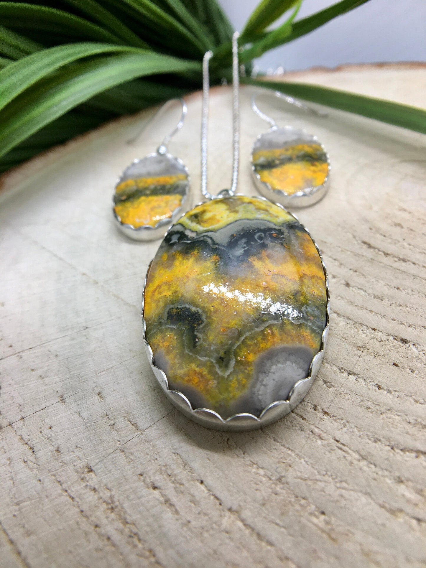 Bumblebee Jasper Earring & Necklace Set
