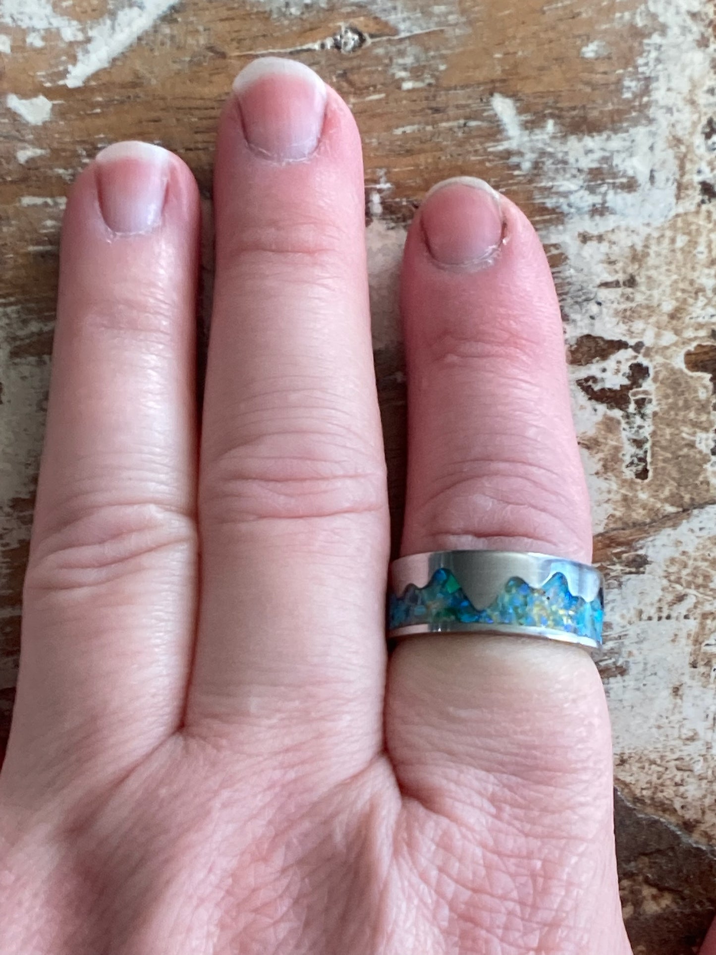 Mountain Opal Inlay Ring - Made to Order