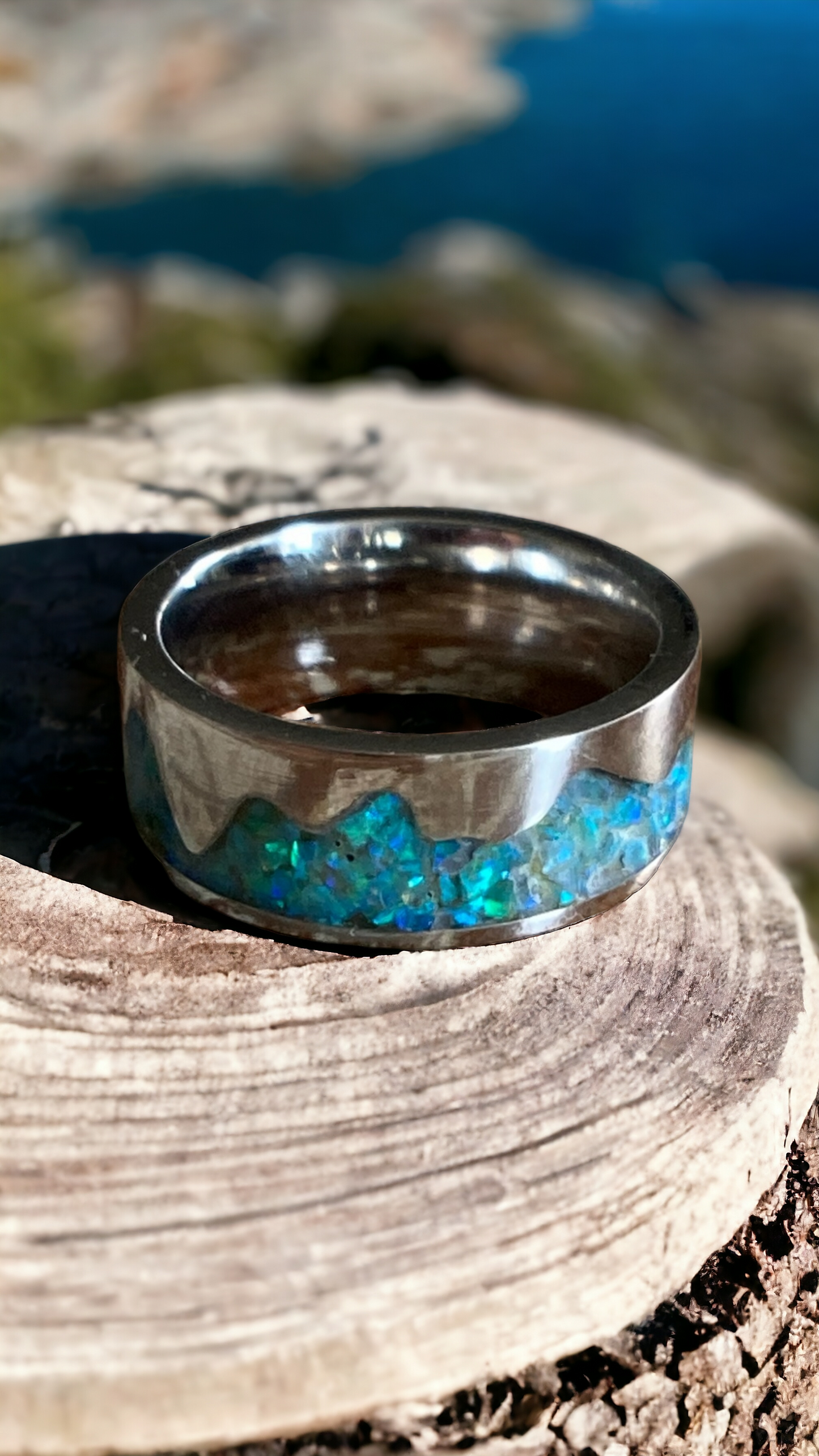 Mountain Opal Inlay Ring - Made to Order