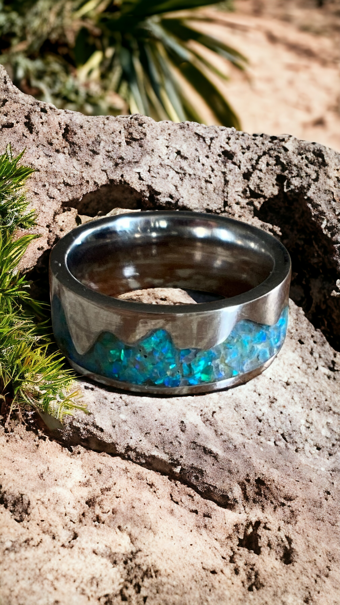 Mountain Opal Inlay Ring - Made to Order