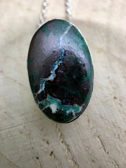 Chrysocolla Malachite Cuprite Necklace