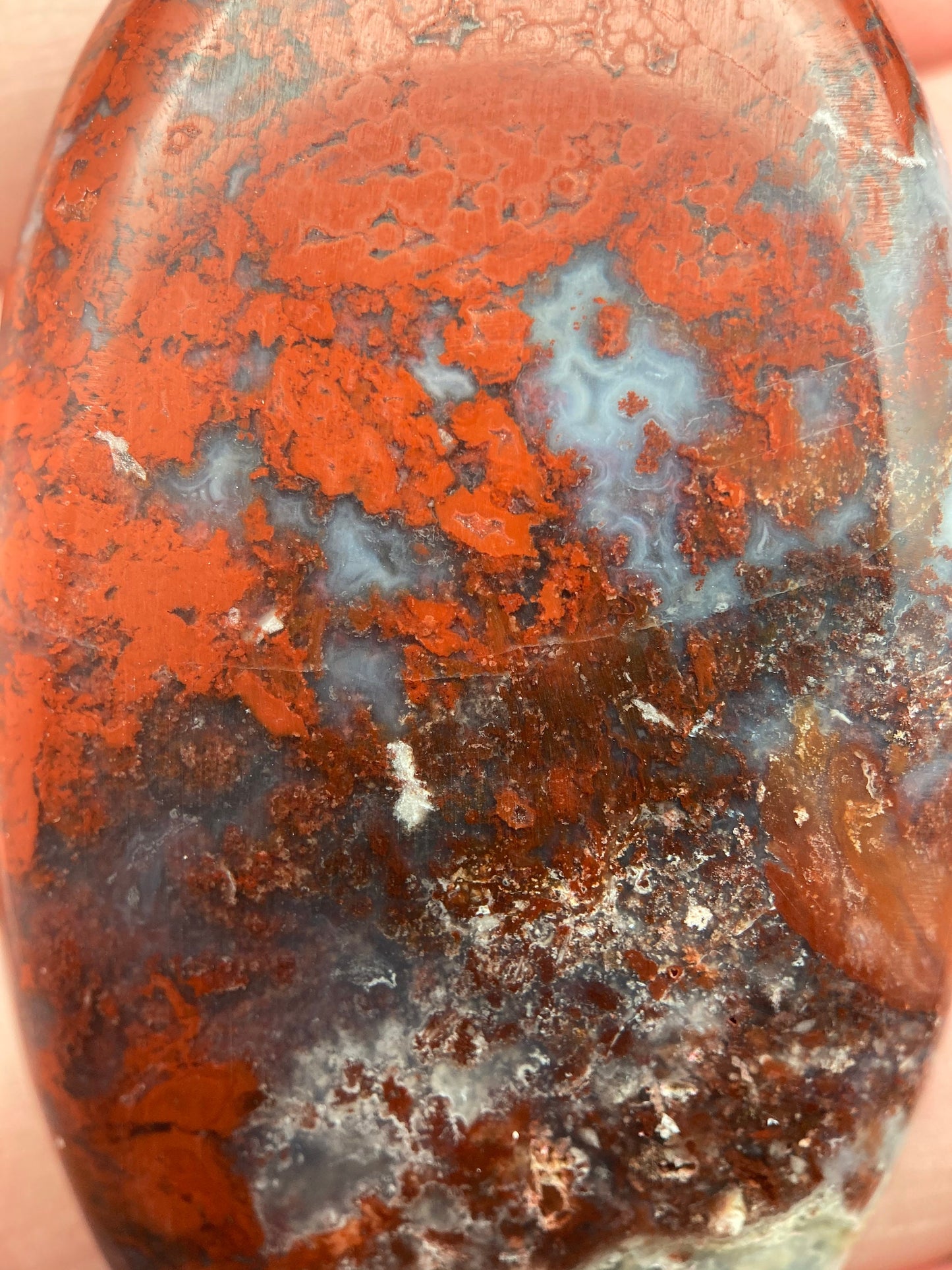 Red Lightning Agate Cabochon