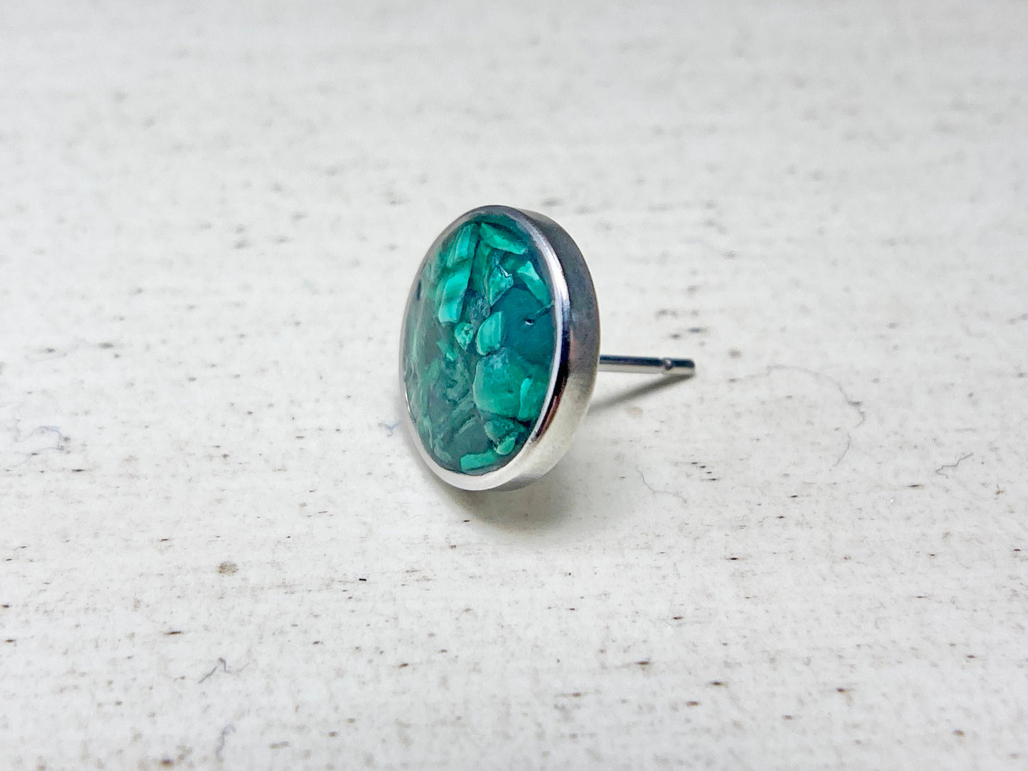 Raw Malachite Stud Earrings - Made to Order