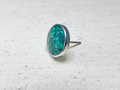 Raw Malachite Stud Earrings - Made to Order