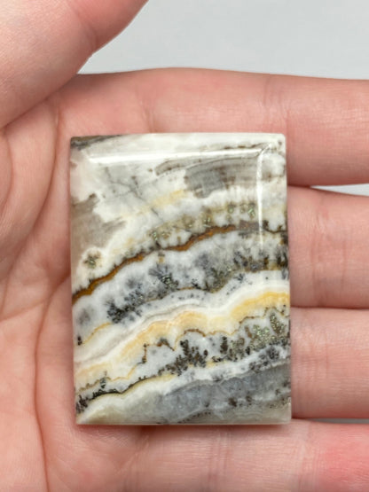 Silver Lace Agate Cabochon