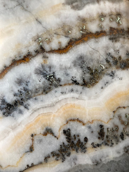 Silver Lace Agate Cabochon