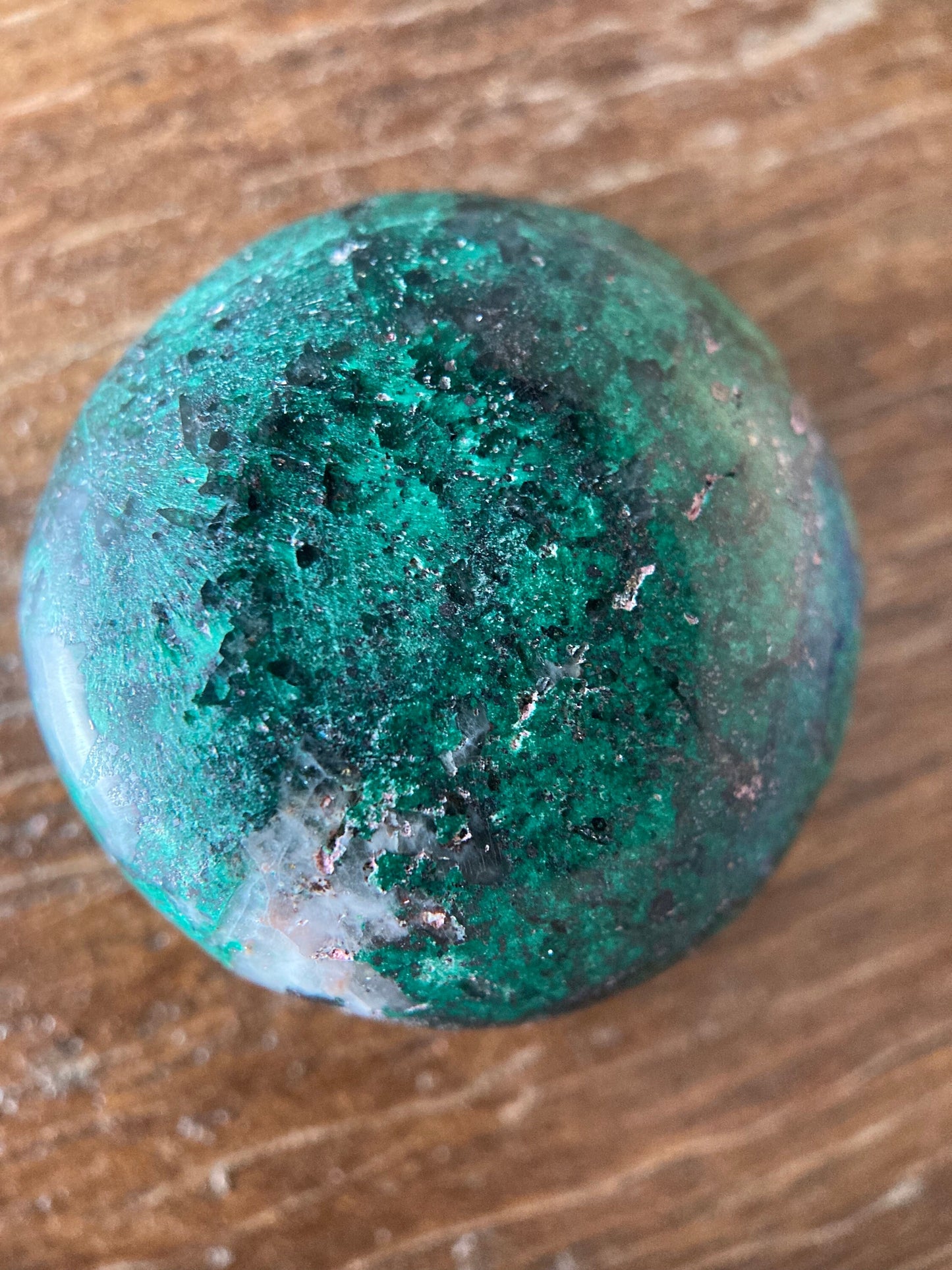 Chrysocolla Malachite Hematite Quartz Circle Cabochon