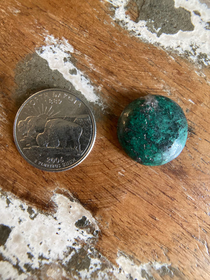 Chrysocolla Malachite Hematite Quartz Circle Cabochon