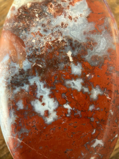 Red Lightning Agate Cabochon