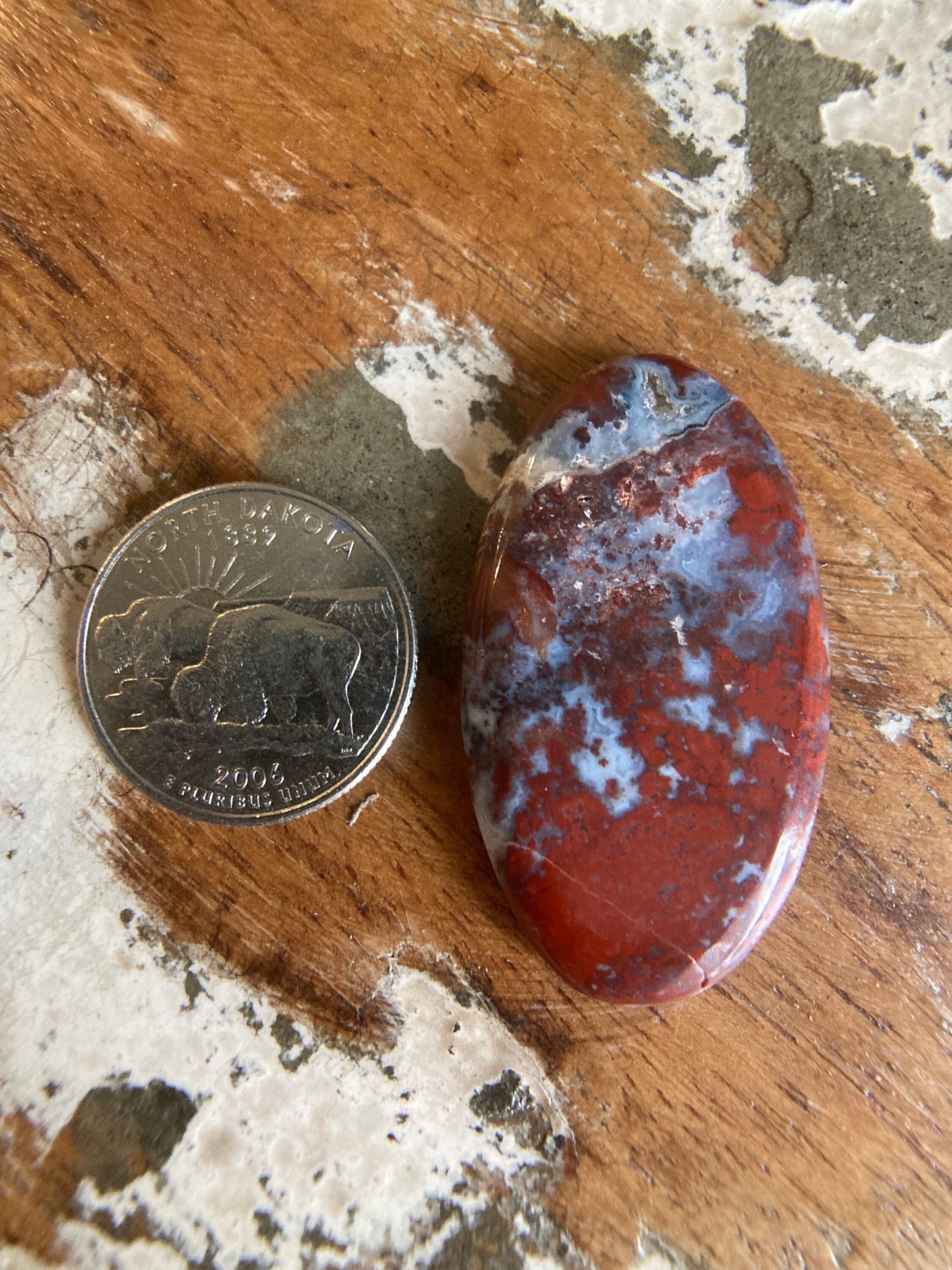 Red Lightning Agate Cabochon