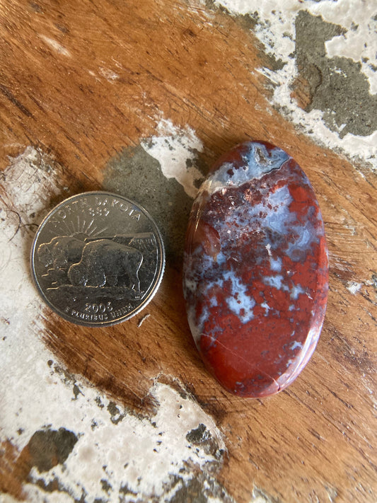 Red Lightning Agate Cabochon