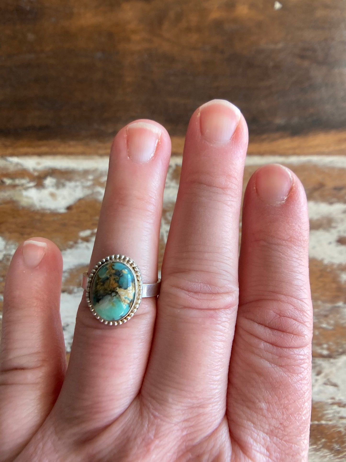 Seven Dwarfs Turquoise Ring Size 6 1/2