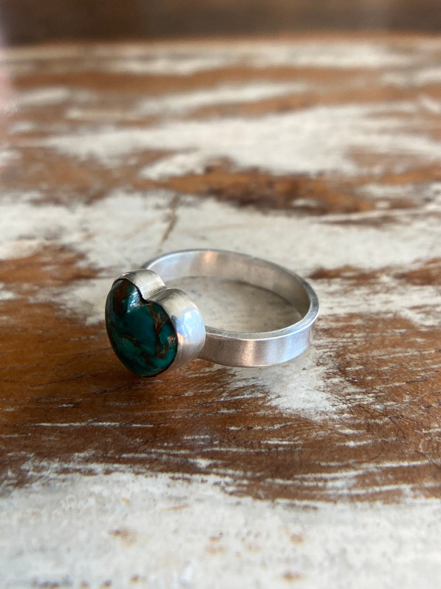 Chrysocolla Heart Ring Size 4